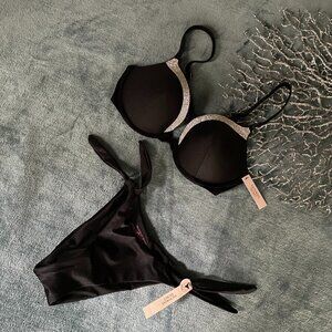 Victoria's Secret Swim, Bling Push-Up Top and Tie Side Bottoms, NEW!